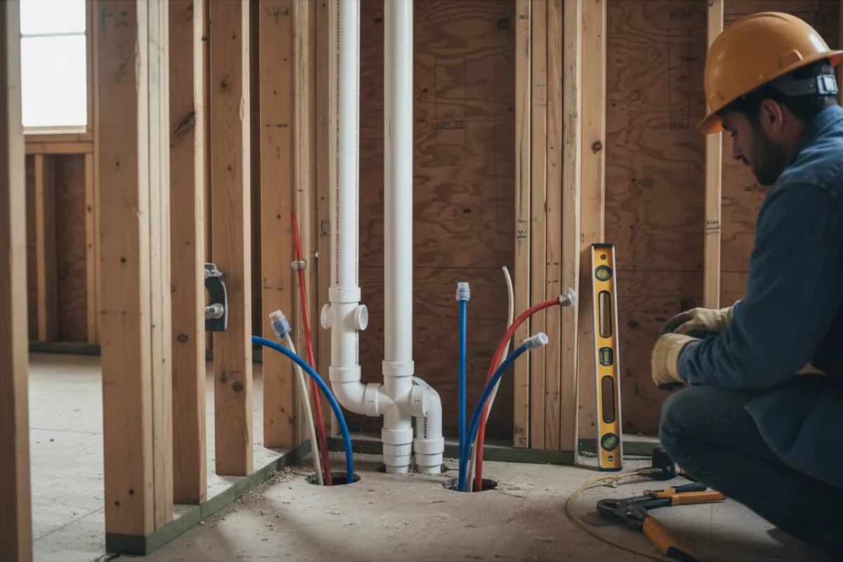 Drain and supply rough-in during Garbage Disposal Repair in Annapolis